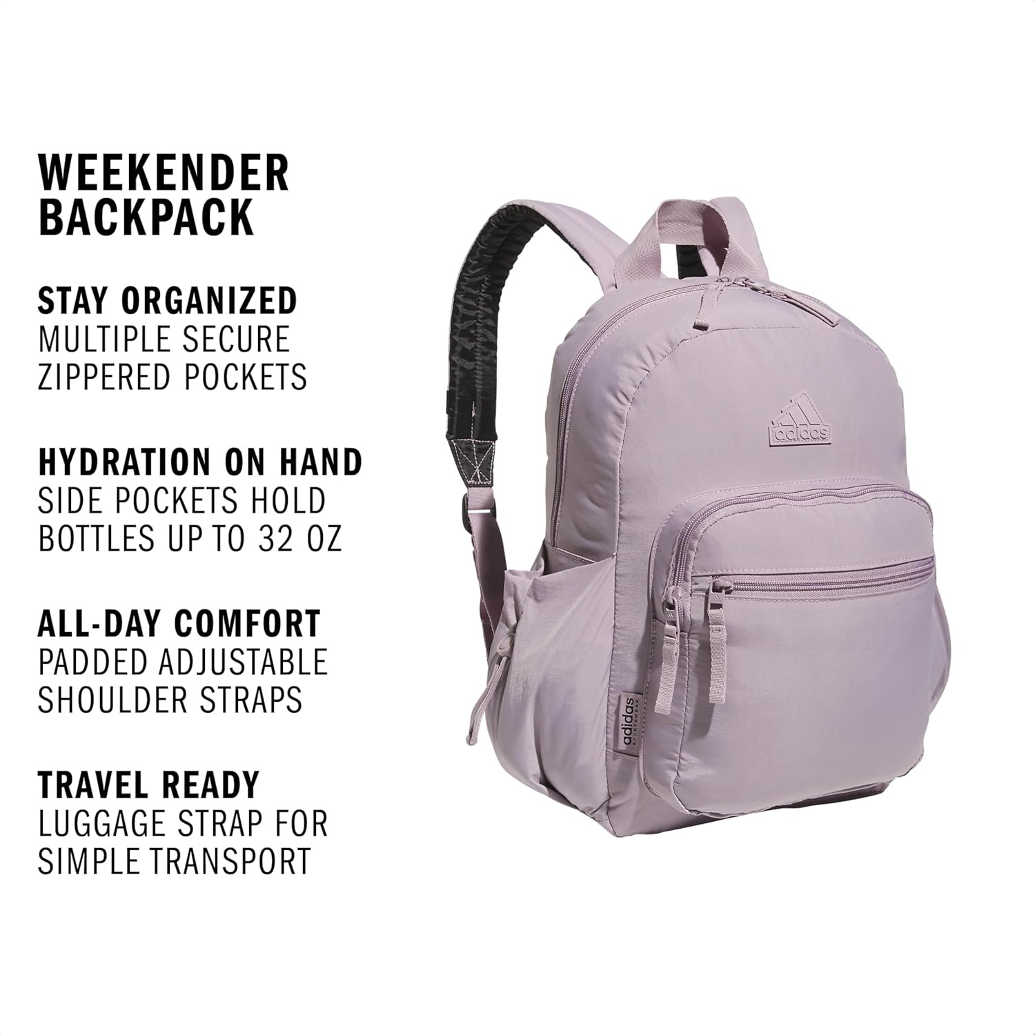 image:imageadidas Weekender Backpack Small Lightweight Everyday Bag 19LPreloved Fig Purple1