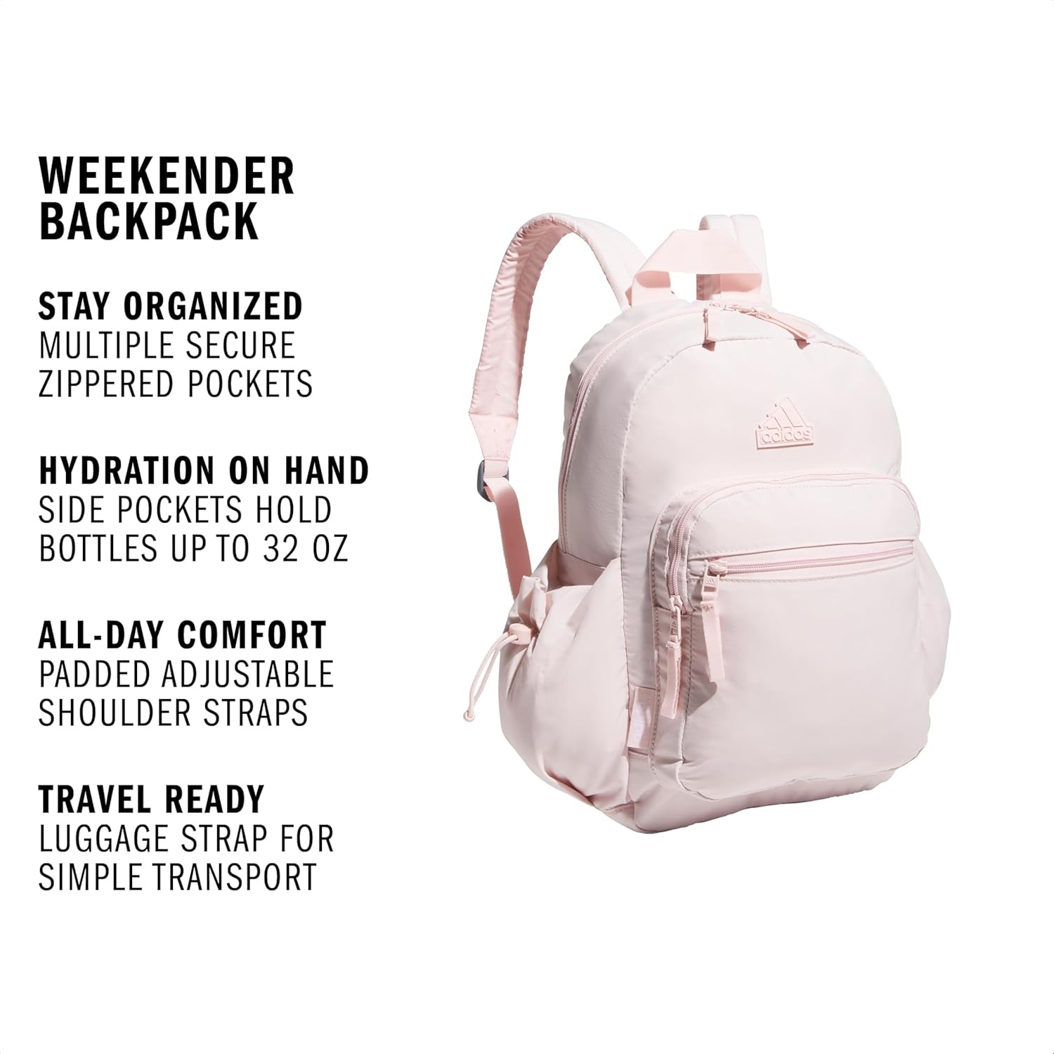 image:imageadidas Weekender Backpack Small Lightweight Everyday Bag 19LSandy Pink1