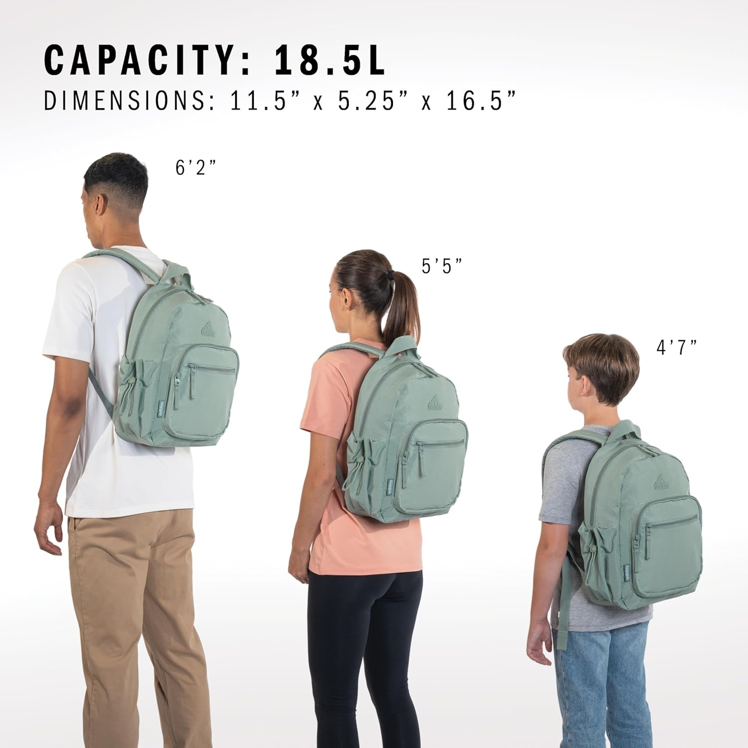 image:imageadidas Weekender Backpack Small Lightweight Everyday Bag 19LSilver Green1