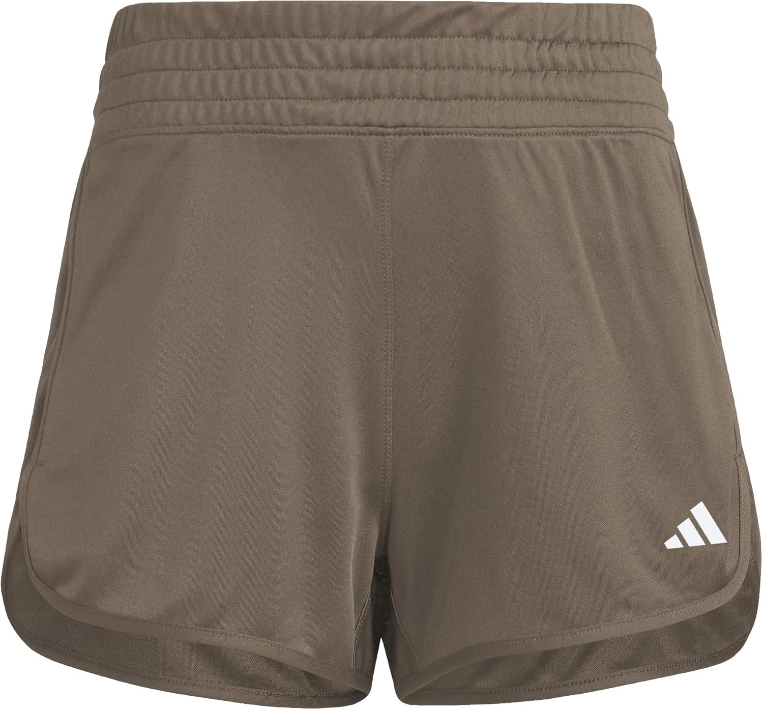 image:imageadidas Womens Pacer Essentials Knit HighRise Shorts Casual Bottoms Casual PurpleEarth StrataWhite