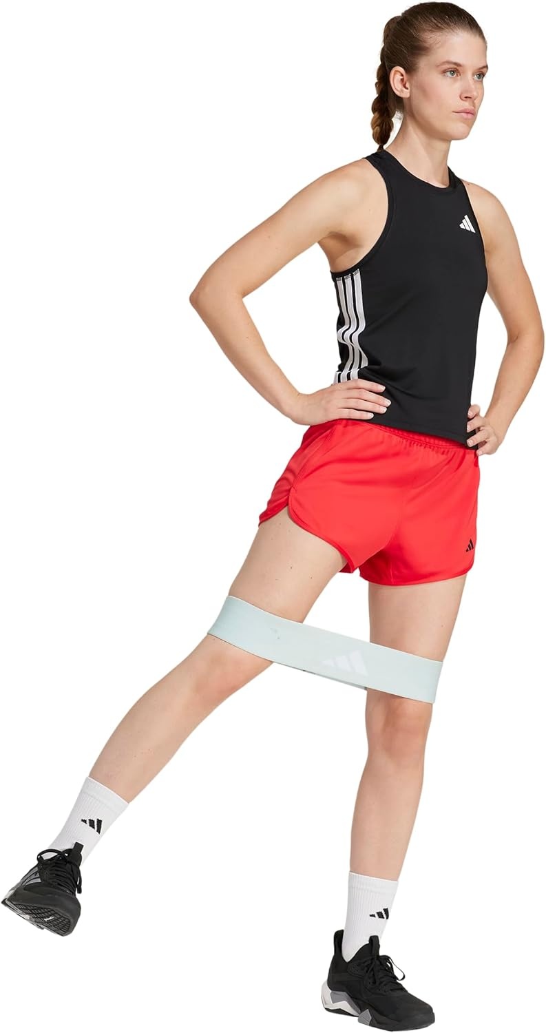 image:imageadidas Womens Pacer Essentials Knit HighRise Shorts Casual Bottoms Casual PurplePure RubyBlack