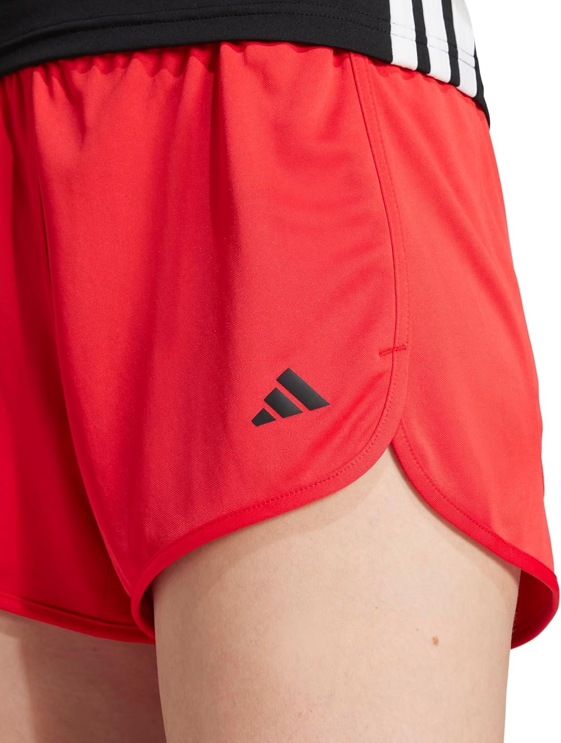 image:imageadidas Womens Pacer Essentials Knit HighRise Shorts Casual Bottoms Casual PurplePure RubyBlack