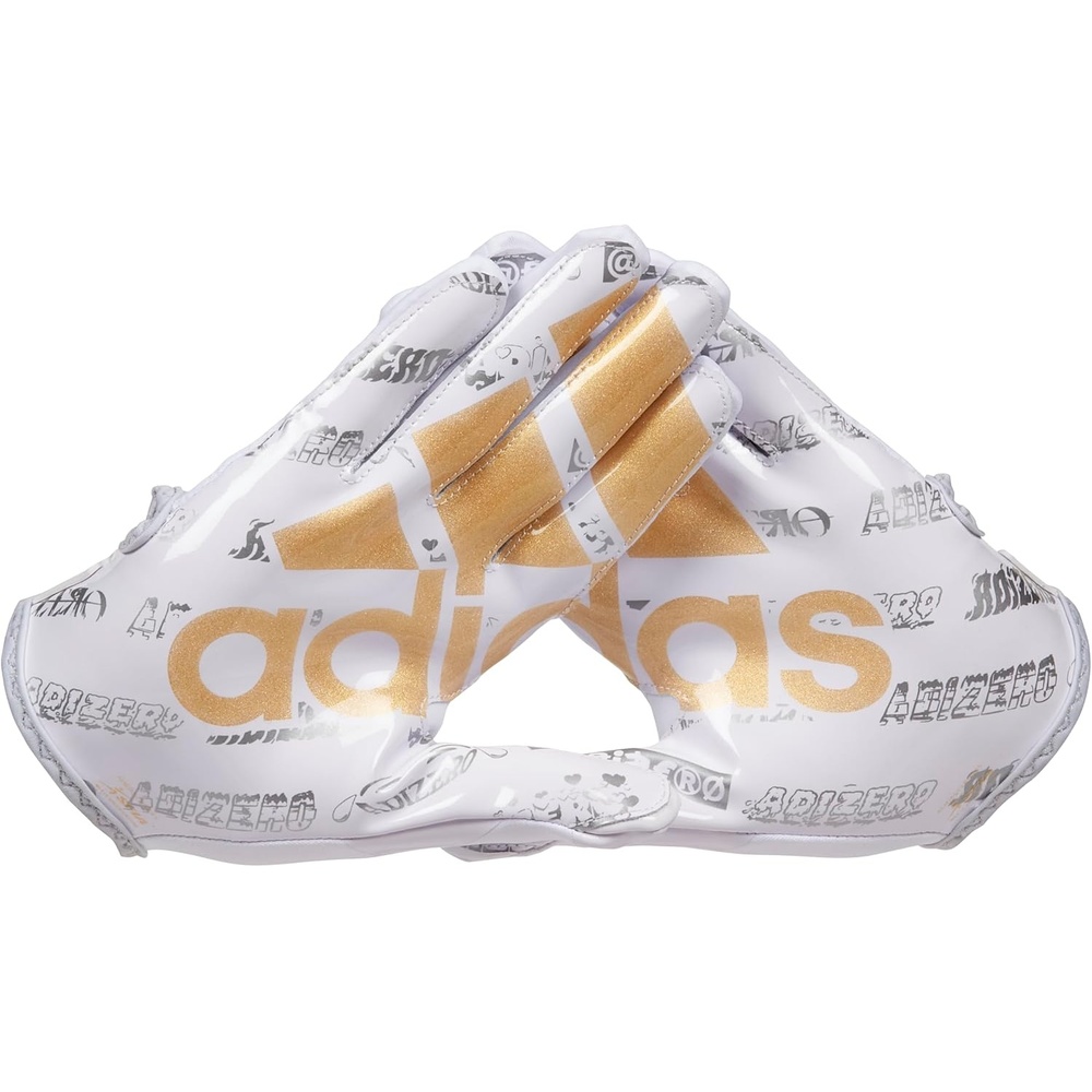 image:imageAdidas Adizero 12 Big Mood Elite Adult Receiver GloveWhiteMetallic Gold