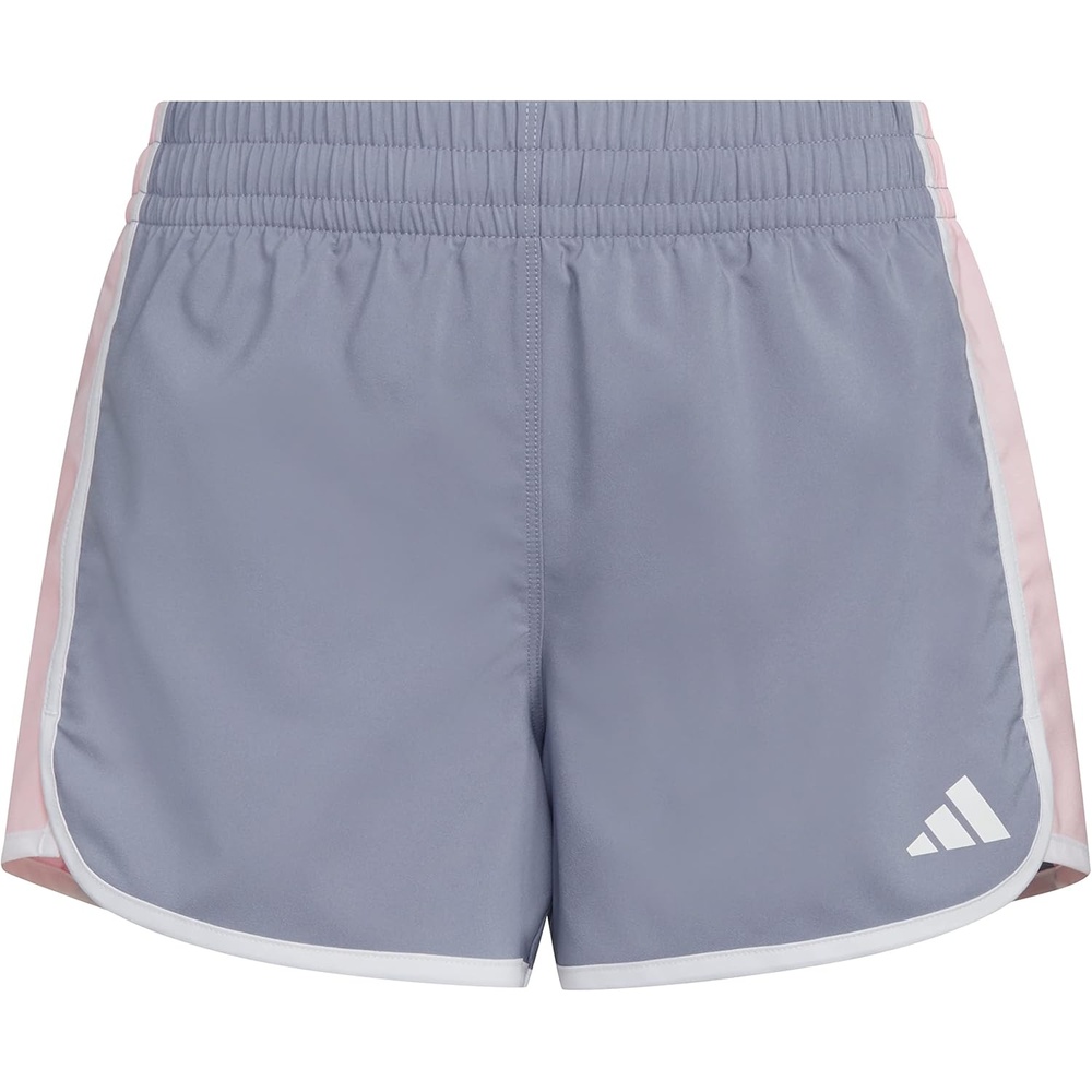 image:imageAdidas Girls Elastic Waistband Retro Woven Gym ShortsSilver Violet