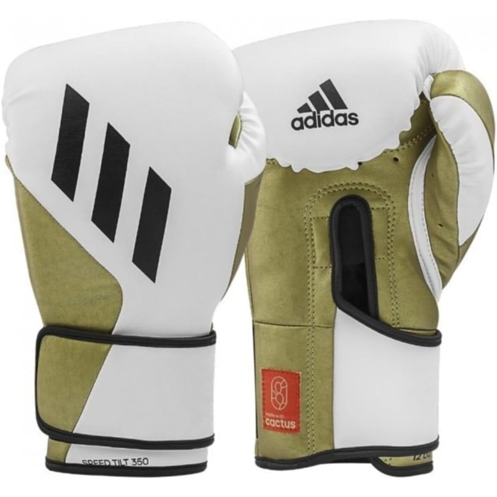 image:imageAdidas Tilt 350 PRO Training Gloves Hook amp Loop with new Tilt Technology for Men Women Unisex Sustainable Vegan Leather Boxing Kickboxing MMA Training GlovesWhiteGold Met