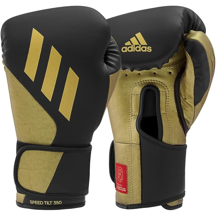 image:imageAdidas Tilt 350 PRO Training Gloves Hook amp Loop with new Tilt Technology for Men Women Unisex Sustainable Vegan Leather Boxing Kickboxing MMA Training GlovesBlackGold Met
