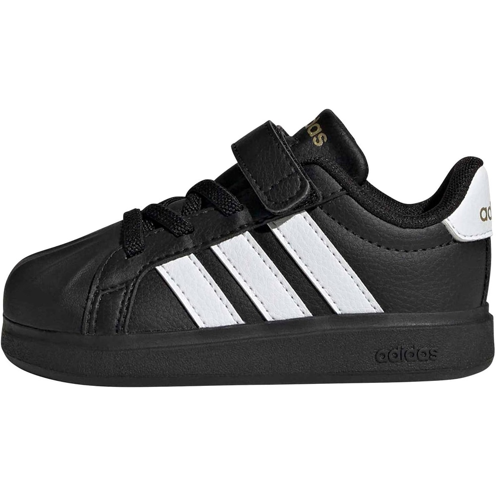 image:imageAdidas UnisexChild Streettalk Elastic Lace amp StrapBlackWhiteGold Metallic