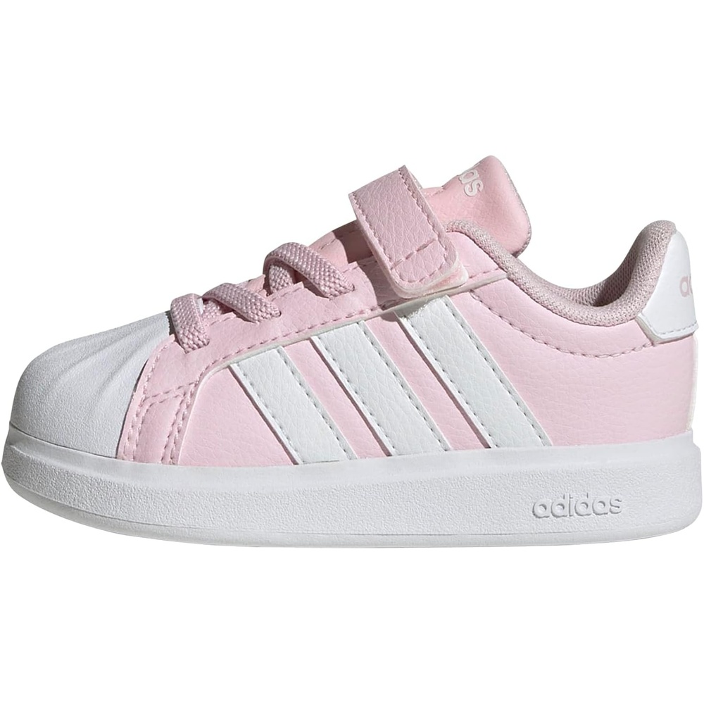 image:imageAdidas UnisexChild Streettalk Elastic Lace amp StrapClear PinkWhiteGrey