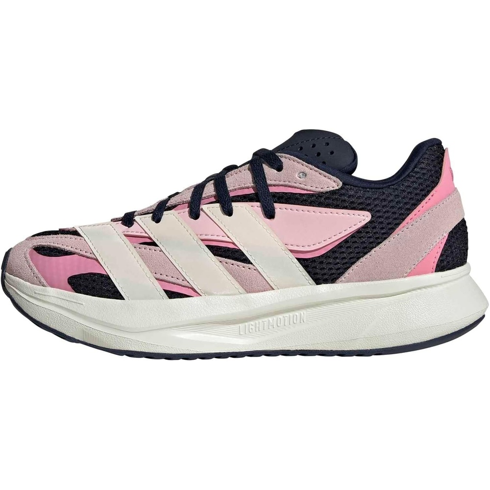 image:imageadidas Boys Lightblaze Lace Up SneakersCollegiate NavyOff WhiteBliss Pink