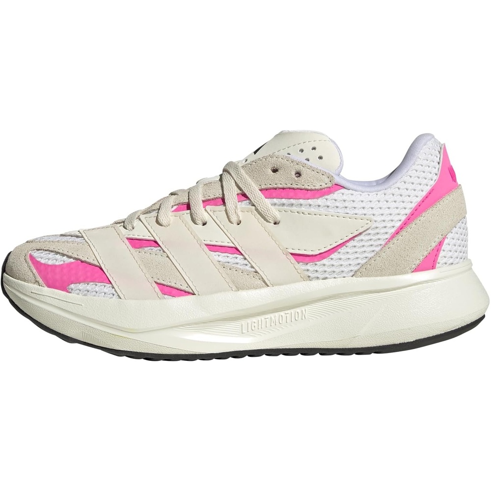 image:imageadidas Boys Lightblaze Lace Up SneakersOff WhiteWonder WhiteLucid Pink