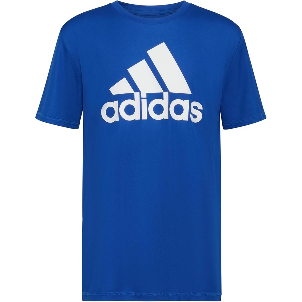 image:imageadidas Boys Short Sleeve Aeroready Performance Logo Tee TShirtTeam Royal Blue