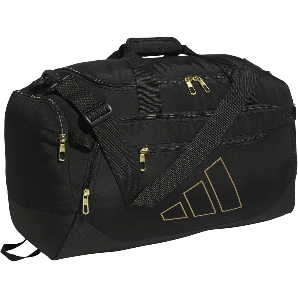 image:imageadidas Defender 5 Duffel Bag Premium Duffle for Sports Gym amp TravelBlackGold Metallic