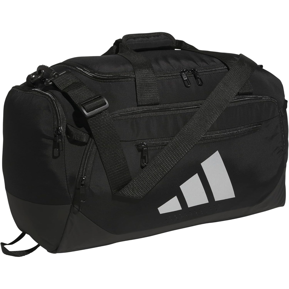 image:imageadidas Defender 5 Duffel Bag Premium Duffle for Sports Gym amp TravelBlackSilver Metallic