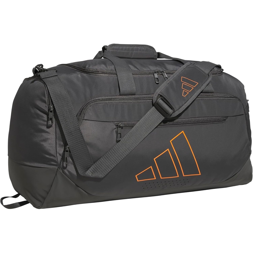 image:imageadidas Defender 5 Duffel Bag  Premium Duffle for Sports Gym amp TravelGrey SixPure Orange