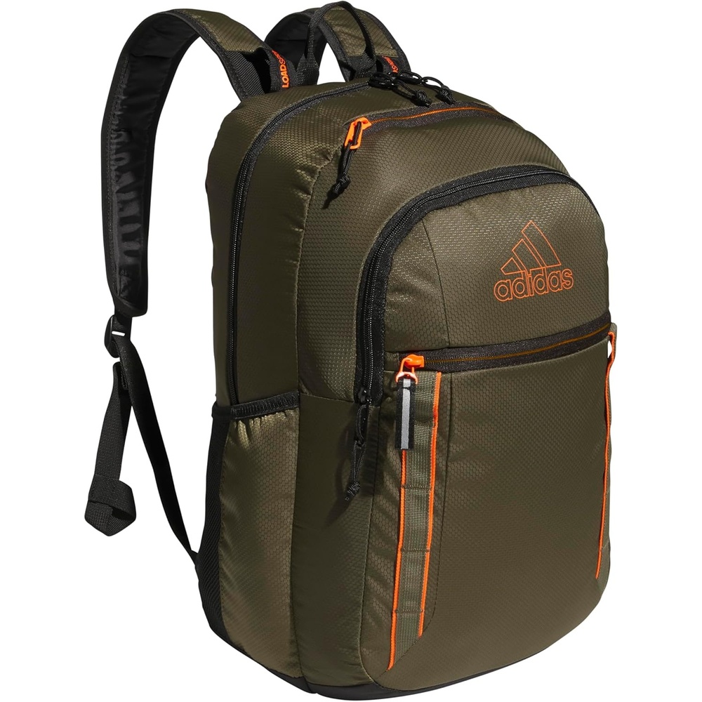 image:imageadidas Excel 7 School Backpack for Laptop Gym and Travel 34LOlive Strata GreenBlackImpact Orange7