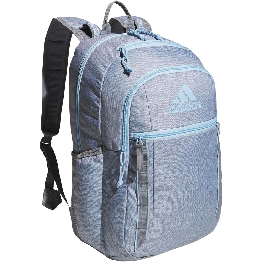 image:imageadidas Excel 7 School Backpack for Laptop Gym and Travel 34LTwill GreyClear Sky BlueGrey7