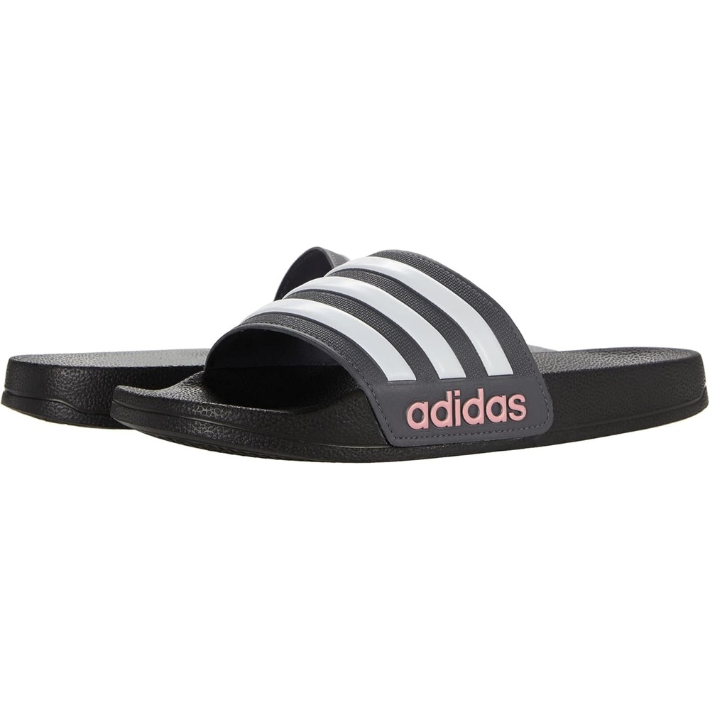 image:imageadidas Kids Adilette Shower SlideBlackWhiteGrey