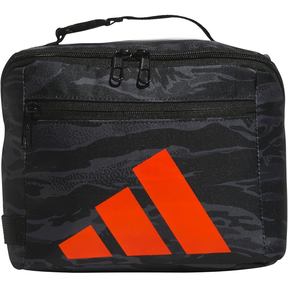 image:imageadidas Kids Affiliate Lunch Bag Insulated Lunchbox for Girls and Boys 6LEssential Camo BlackBlackOrange