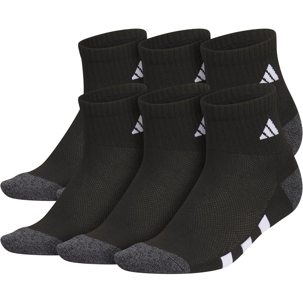 image:imageadidas Kids Cushioned Quarter Ankle Socks for Boys and Girls 6 Pairs Durable amp ComfortableBlackOnix GreyWhite