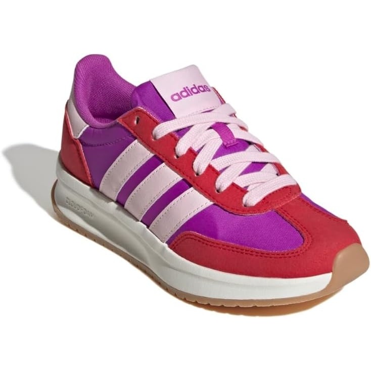 image:imageadidas Kids Girls Run 70S 20 Lace Up Sneakers Shoes Casual  Grey WhitePurple BurstClear PinkBetter Scarlet