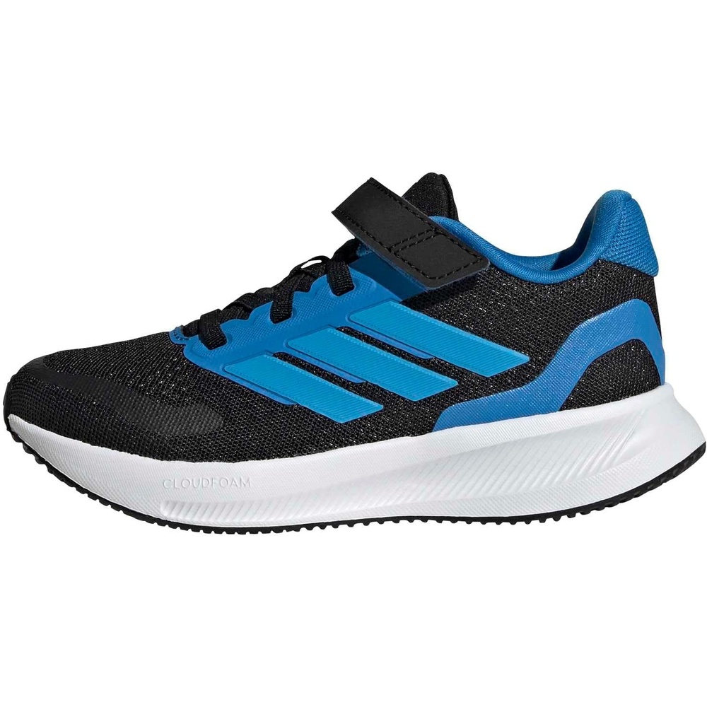 image:imageadidas Kids Marvel Run Falcon 5 Elastic Lace amp StrapBlackLucid AquamarineLucid Ray Blue