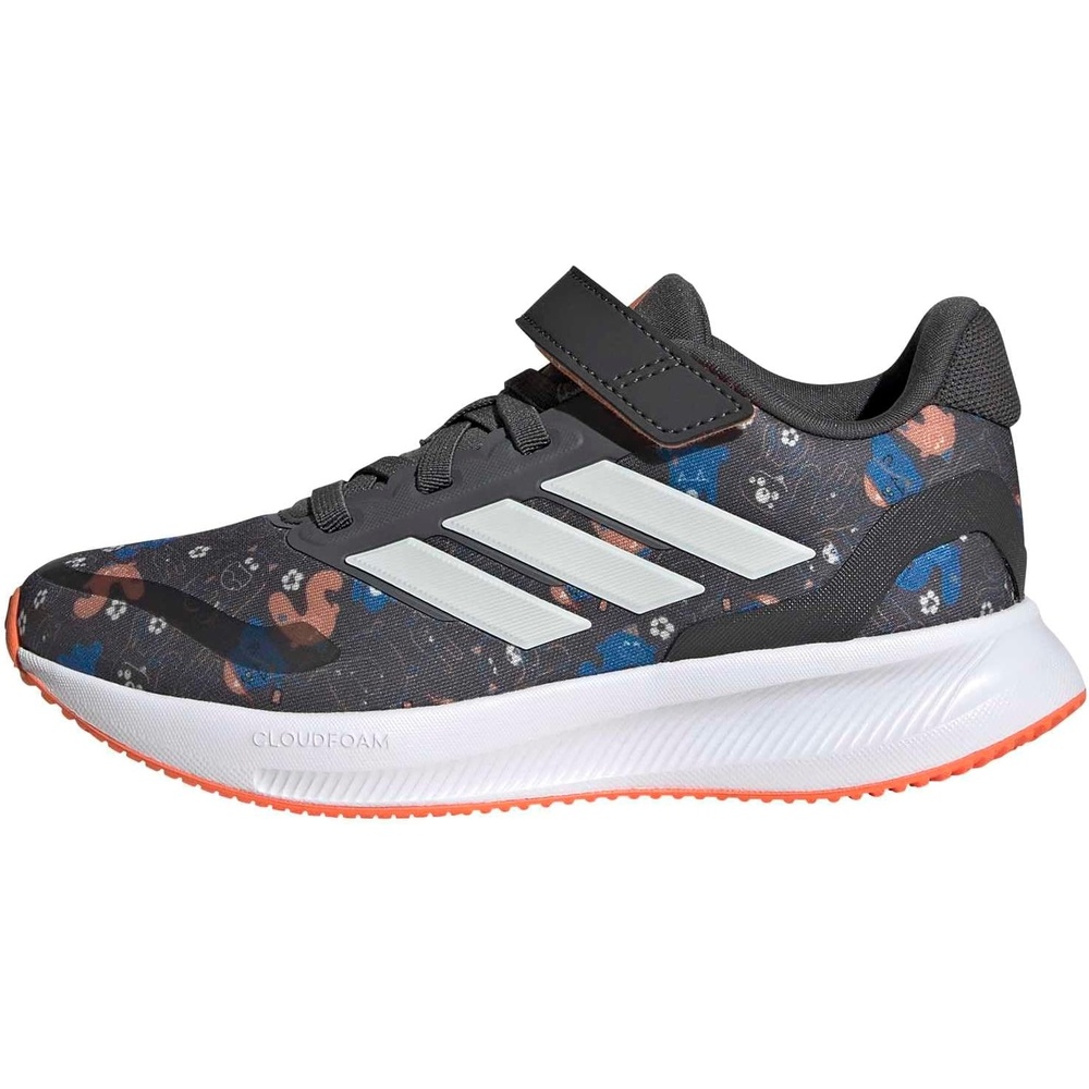 image:imageadidas Kids Marvel Run Falcon 5 Elastic Lace amp StrapGreyOff WhiteRay Blue
