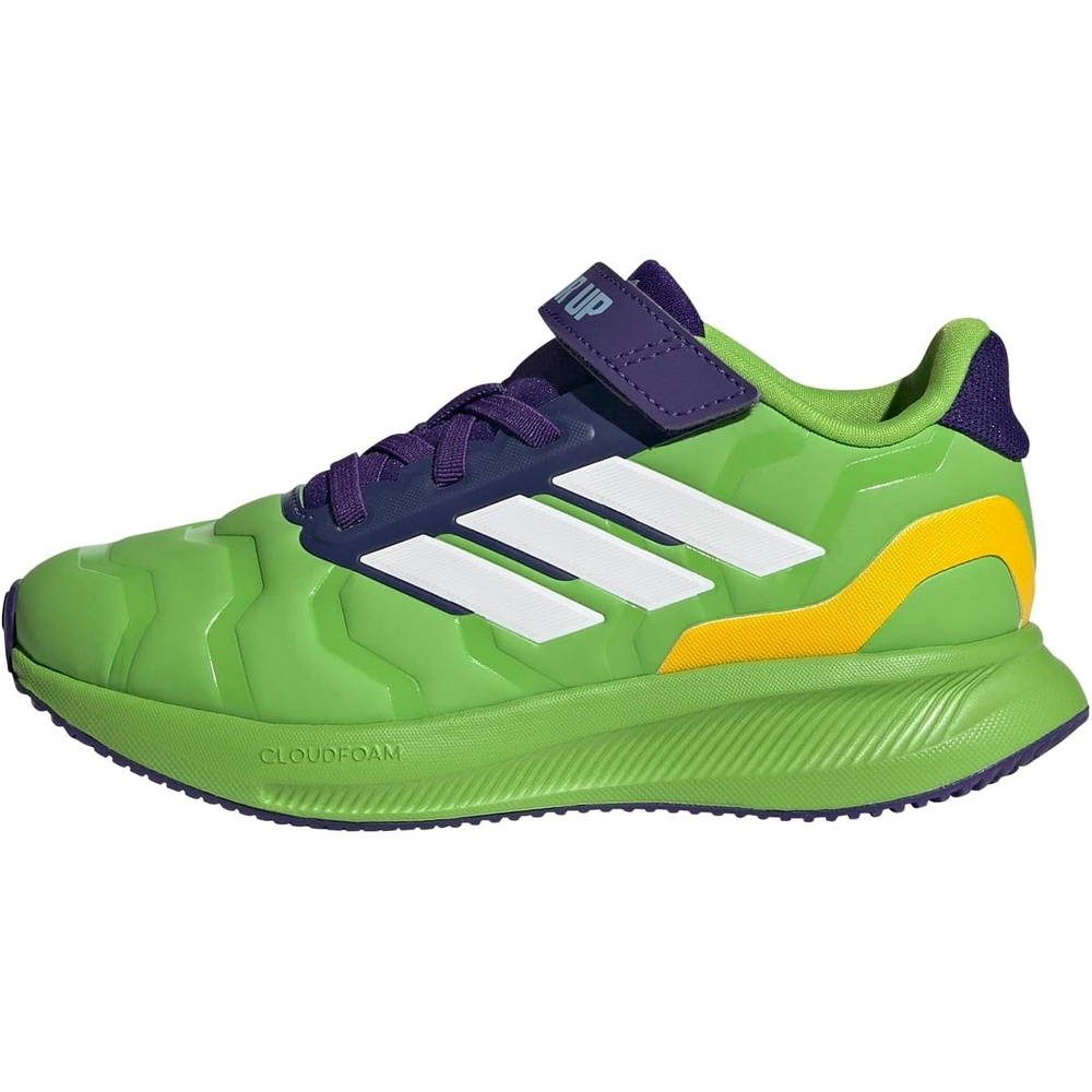 image:imageadidas Kids Marvel Run Falcon 5 Elastic Lace amp StrapSemi Solar GreenWhiteCollegiate PurpleMarvel