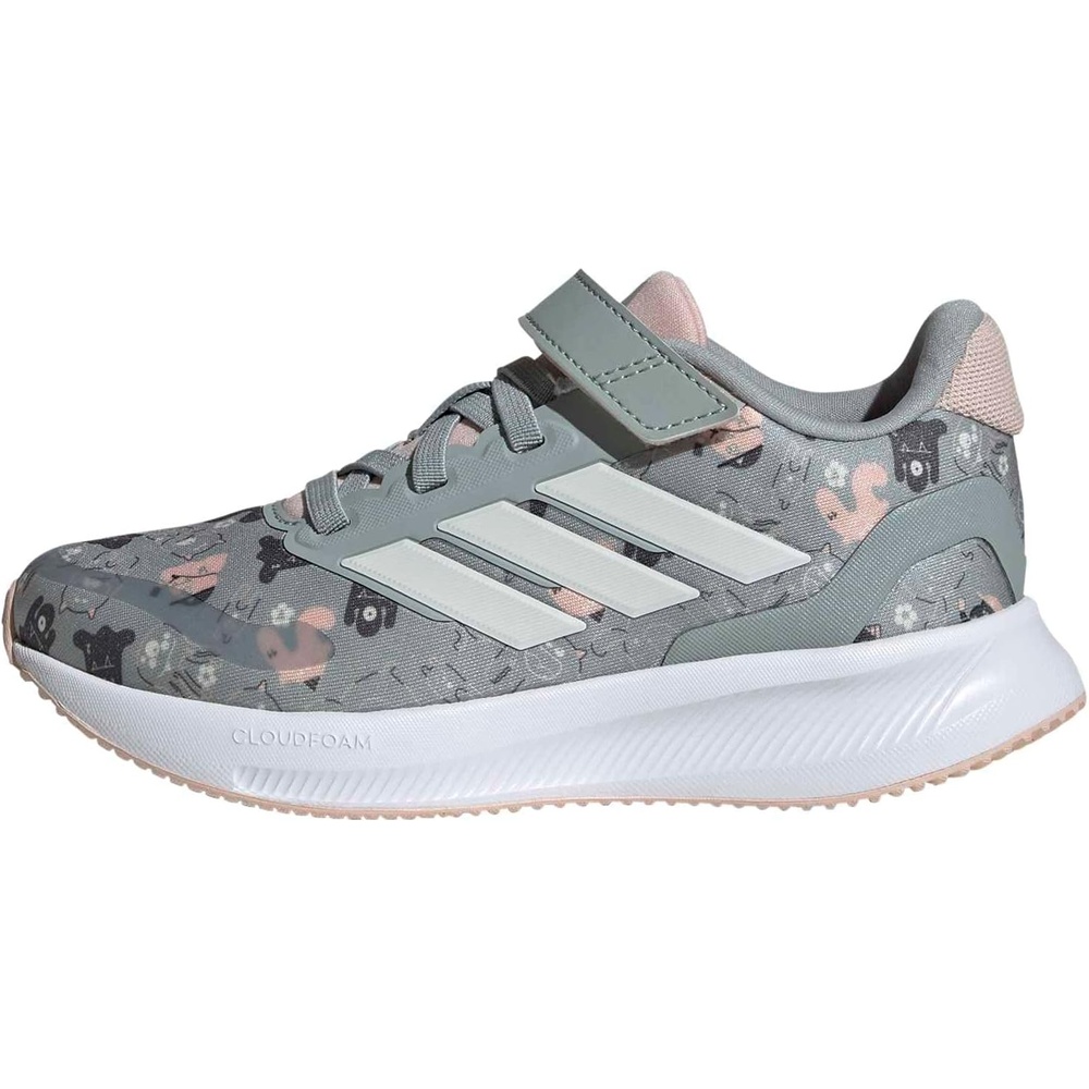 image:imageadidas Kids Marvel Run Falcon 5 Elastic Lace amp StrapWonder SageOff WhiteBlush Pink