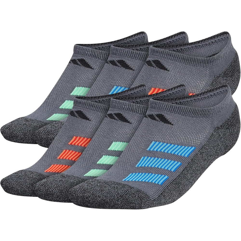 image:imageadidas Kids No Show Socks for Boys and Girls 6 Pairs Durable amp ComfortableAngleOnix GreyPulse BlueVivid Red