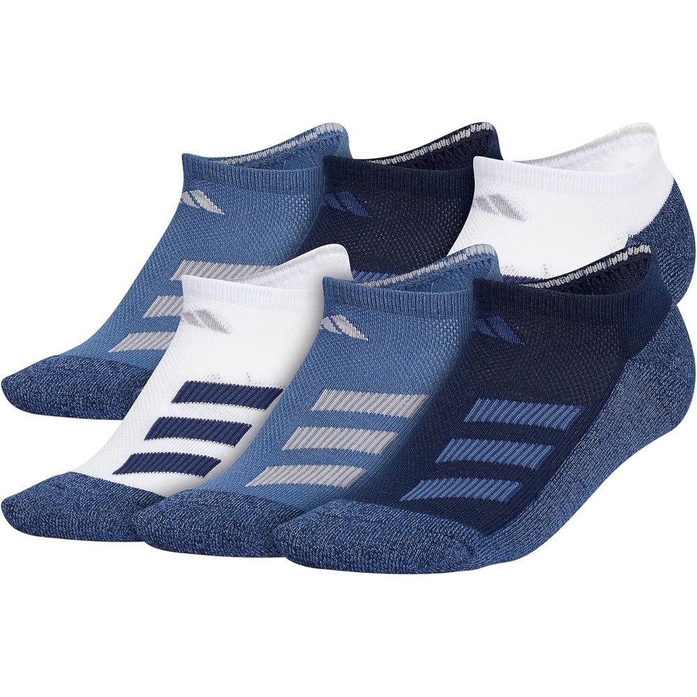image:imageadidas Kids No Show Socks for Boys and Girls 6 Pairs Durable amp ComfortableAngleWhiteCollegiate NavyWonder Steel Blue