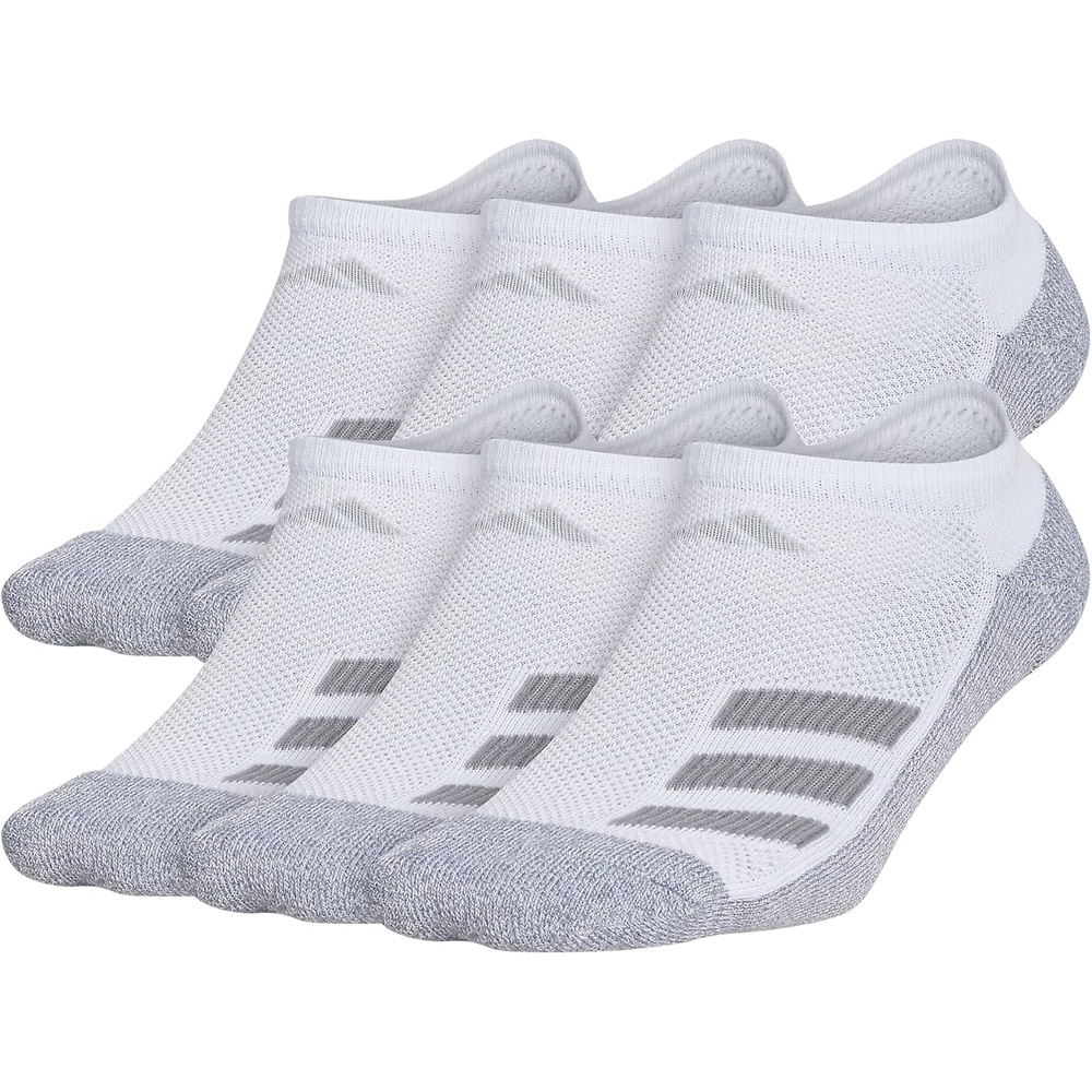 image:imageadidas Kids No Show Socks for Boys and Girls 6 Pairs Durable amp ComfortableAngleWhiteGreyLight Onix Grey