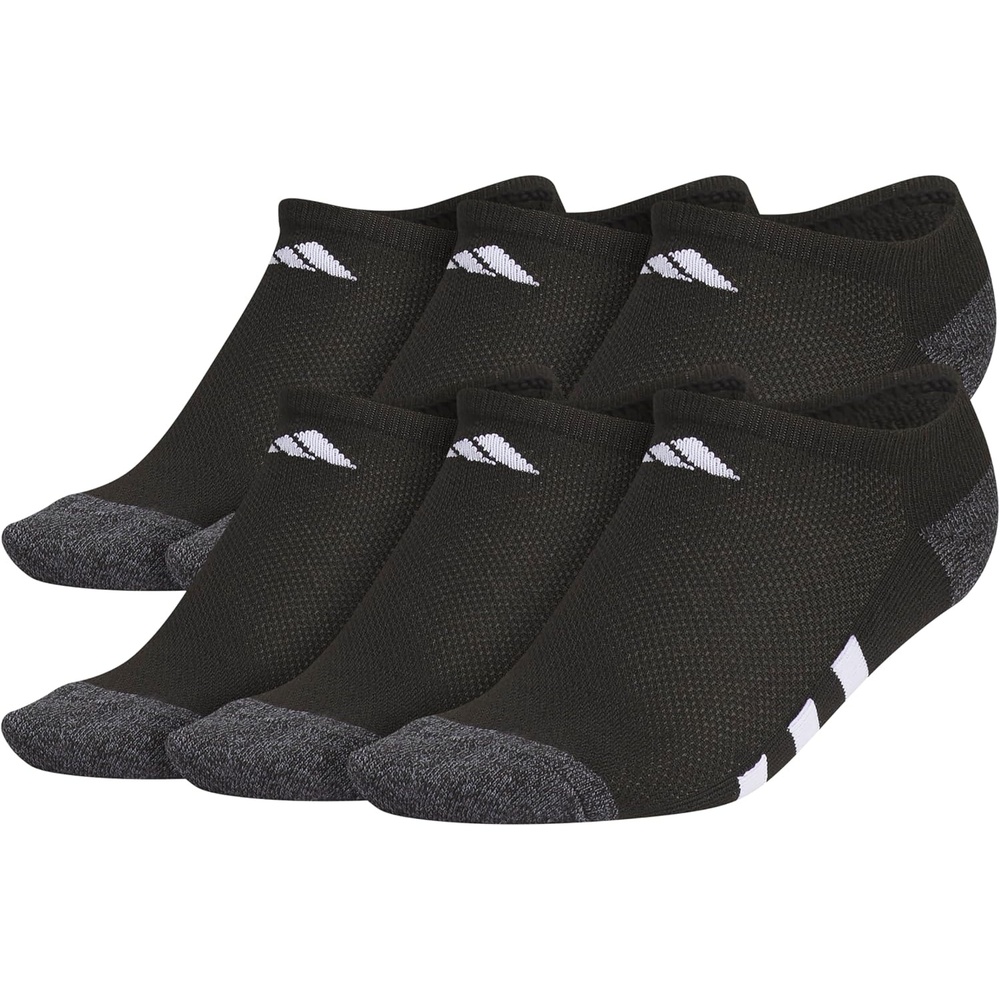 image:imageadidas Kids No Show Socks for Boys and Girls 6 Pairs Durable amp ComfortableBlackOnix GreyWhite
