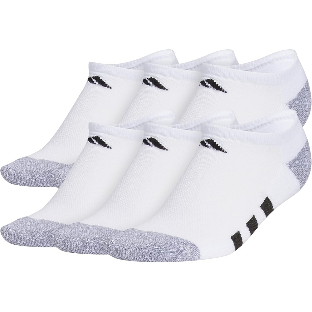 image:imageadidas Kids No Show Socks for Boys and Girls 6 Pairs Durable amp ComfortableWhiteGreyBlack