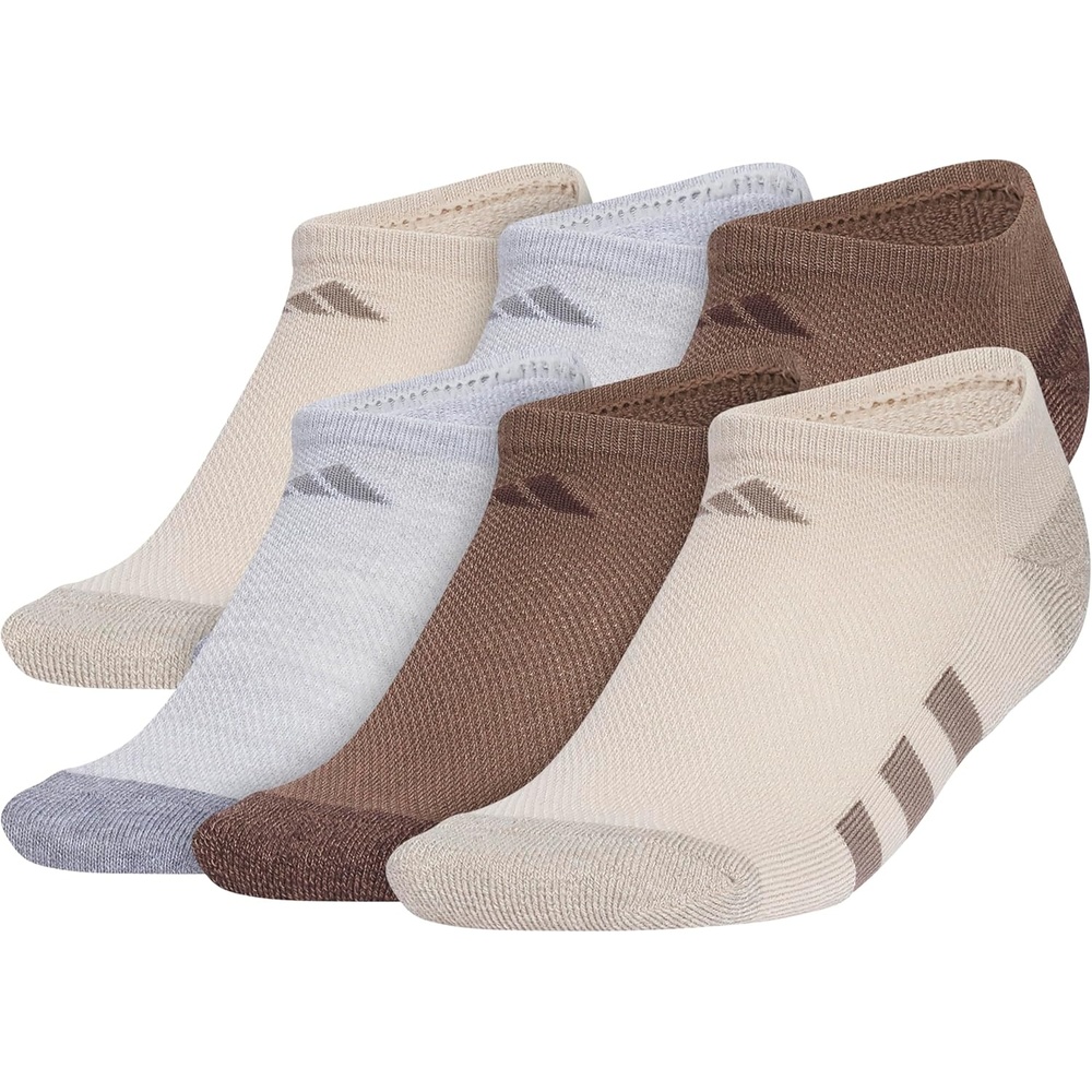 image:imageadidas Kids No Show Socks for Boys and Girls 6 Pairs Durable amp ComfortableWonder BeigeCool Light HeatherEarth Strata Brown