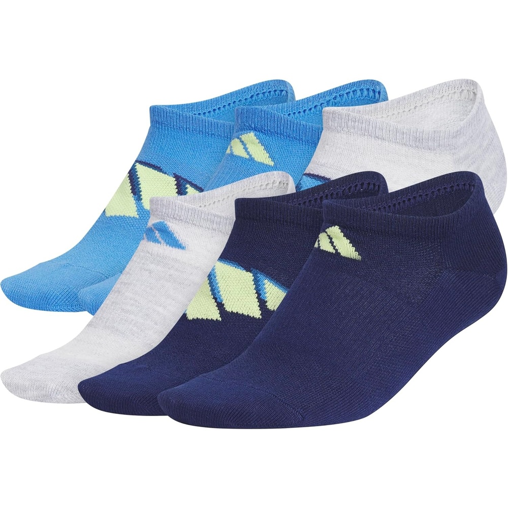 image:imageadidas Kids Superlite No Show Socks for Boys amp Girls 6 Pairs LightweightRay BluePulse Lime GreenDark BlueClassic20