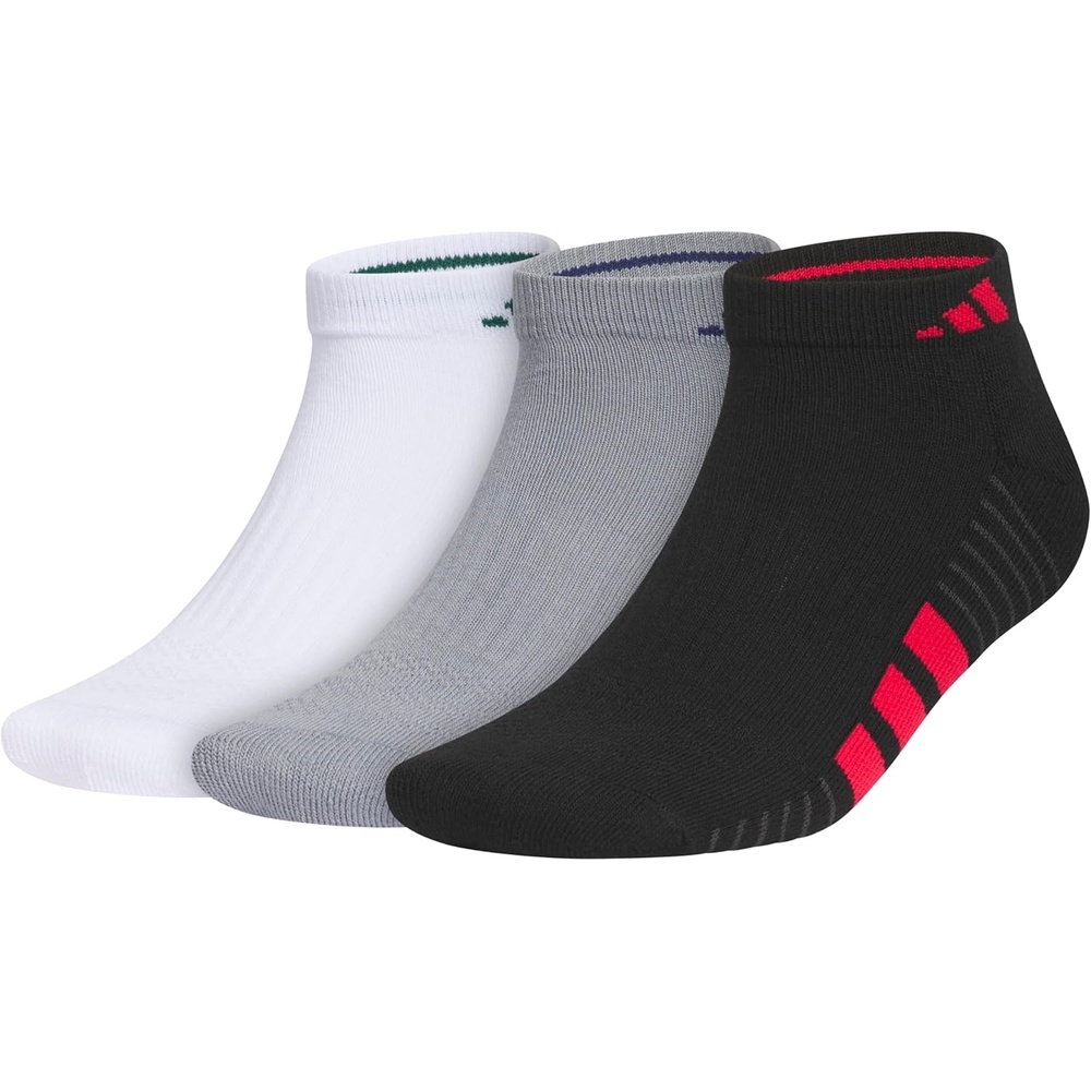 image:imageadidas Mens Cushioned Low Cut Ankle Socks 3 Pairs Durable amp ComfortableWhiteCollegiate GreenBlack4