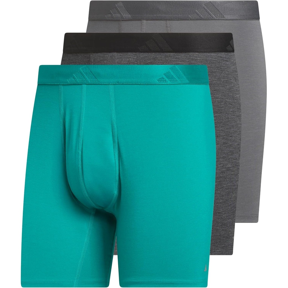 image:imageadidas Mens Luxe Underwear 3Pack Boxer Briefs or Trunks Premium Ultra Soft ComfortEqt GreenHeather BlackGrey FiveBoxer Brief
