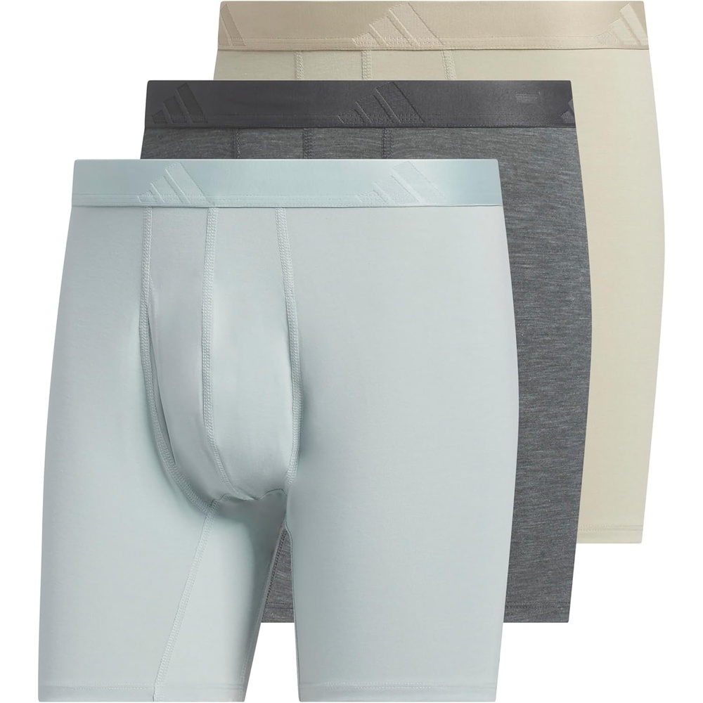 image:imageadidas Mens Luxe Underwear 3Pack Boxer Briefs or Trunks Premium Ultra Soft ComfortWonder Sage GreenGrey SixWonder Cargo KhakiBoxer Brief