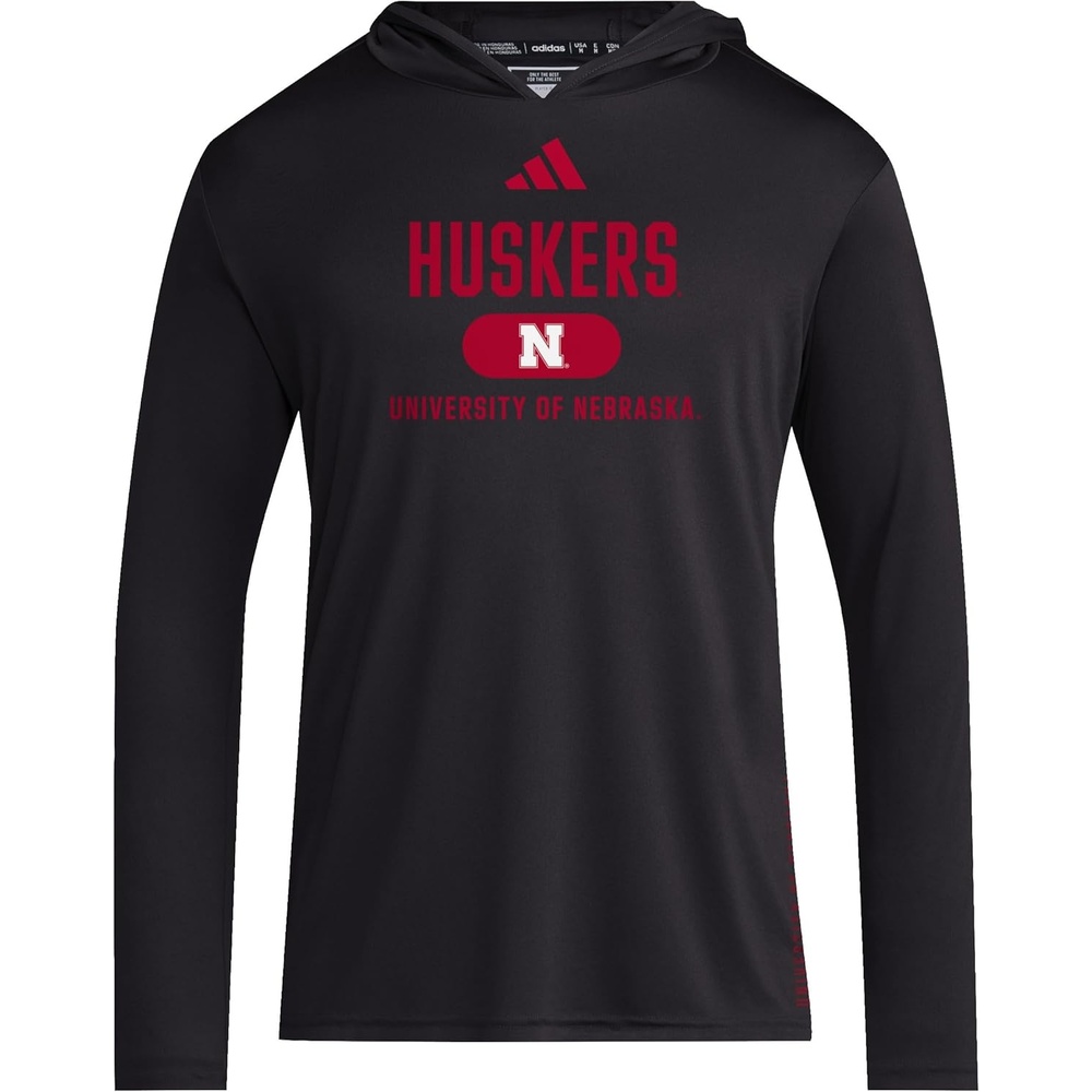 image:imageadidas Mens NCAA Designed for Training Team HoodieBlackTeam Power RedNcaa Nebraska