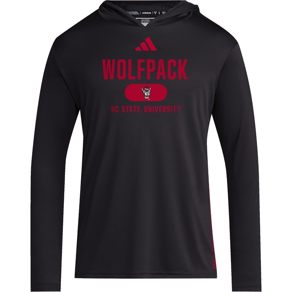 image:imageadidas Mens NCAA Designed for Training Team HoodieBlackTeam Power RedNorth Carolina State University