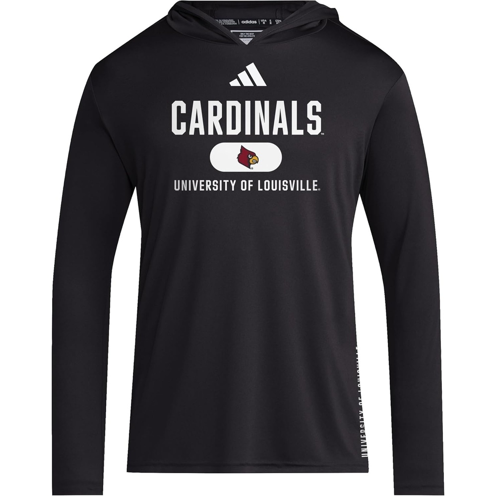 image:imageadidas Mens NCAA Designed for Training Team HoodieBlackWhiteUniversity of Louisville