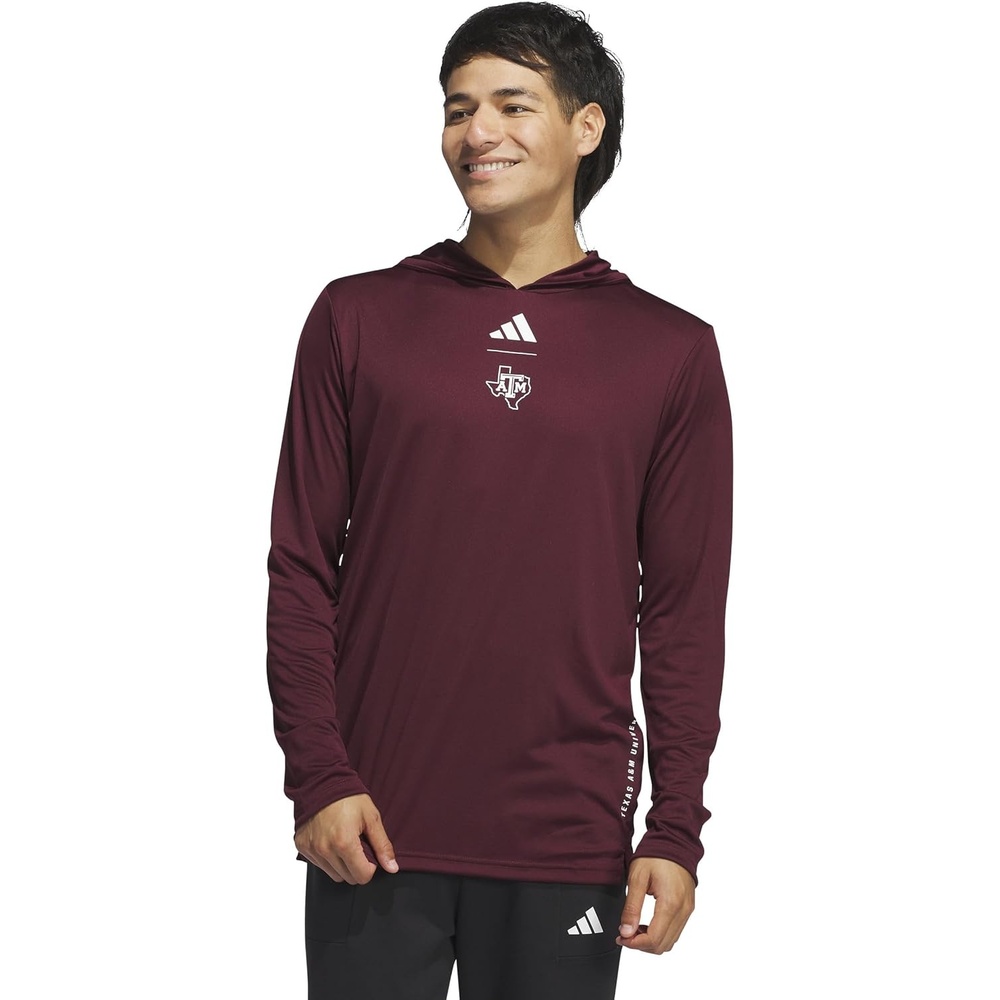 image:imageadidas Mens NCAA Designed for Training Team HoodieTeam MaroonTexas Am