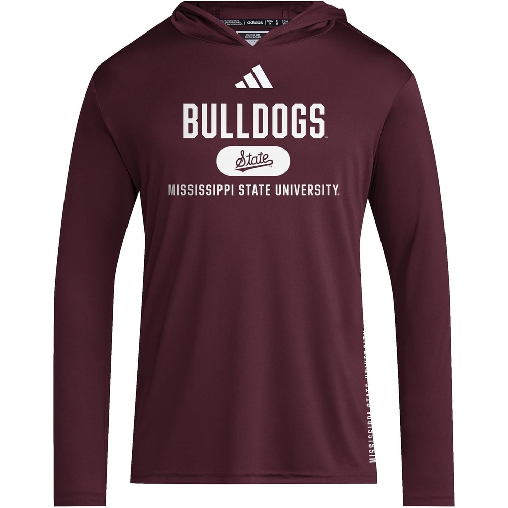 image:imageadidas Mens NCAA Designed for Training Team HoodieTeam MaroonWhiteMississippi State University