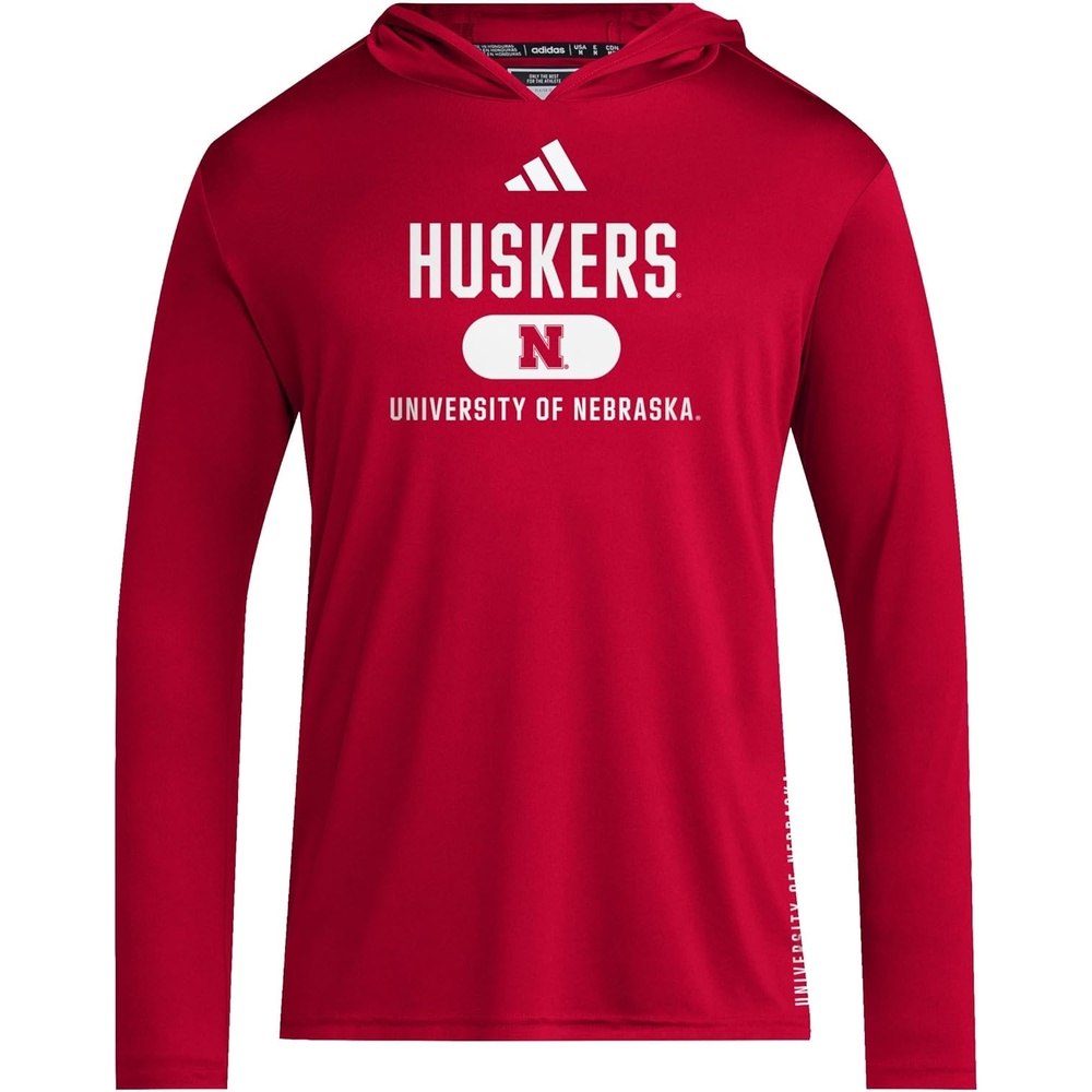 image:imageadidas Mens NCAA Designed for Training Team HoodieTeam Power RedWhiteNcaa Nebraska