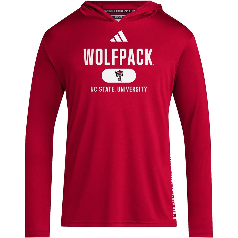 image:imageadidas Mens NCAA Designed for Training Team HoodieTeam Power RedWhiteNorth Carolina State University