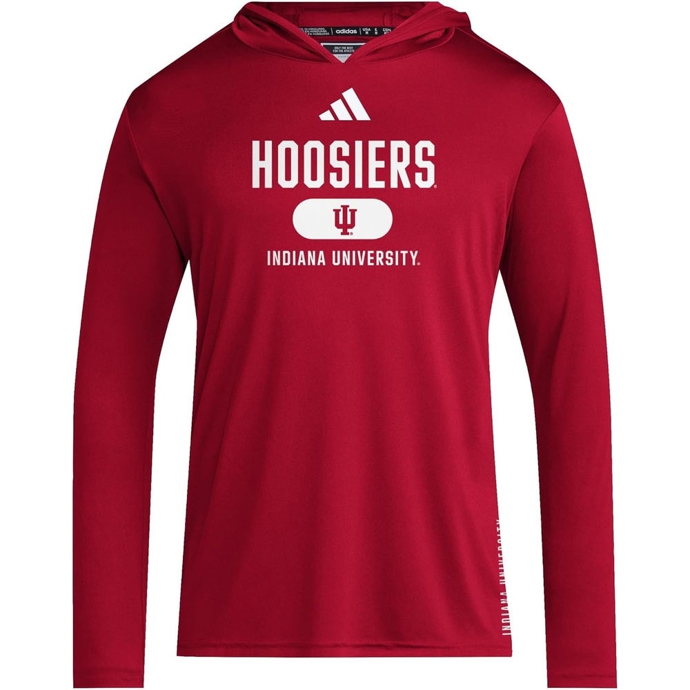 image:imageadidas Mens NCAA Designed for Training Team HoodieTeam Victory RedWhiteWhiteIndiana University