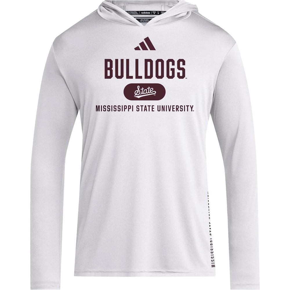 image:imageadidas Mens NCAA Designed for Training Team HoodieWhiteTeam MaroonMississippi State University