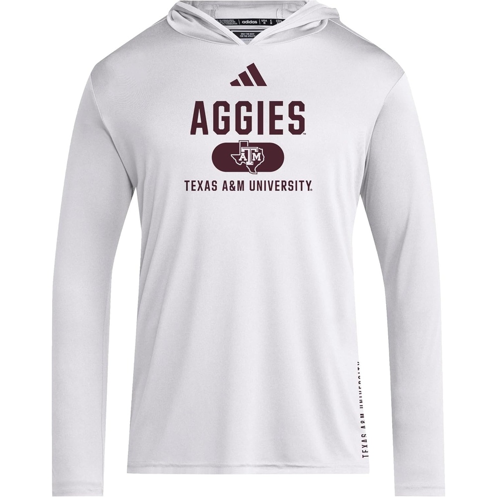 image:imageadidas Mens NCAA Designed for Training Team HoodieWhiteTeam MaroonTeam MaroonTexas Am