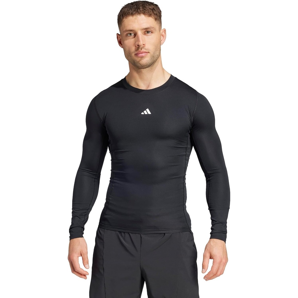 image:imageadidas Mens Techfit Compression Long Sleeve Training TShirtBlack