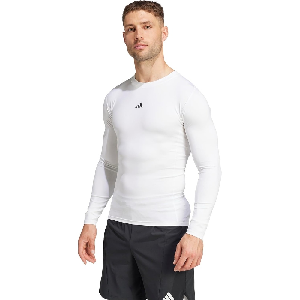 image:imageadidas Mens Techfit Compression Long Sleeve Training TShirtWhite